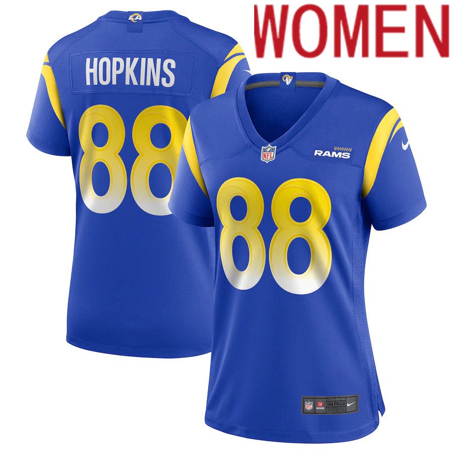 Women Los Angeles Rams #88 Brycen Hopkins Nike Royal Game NFL Jersey->women nfl jersey->Women Jersey